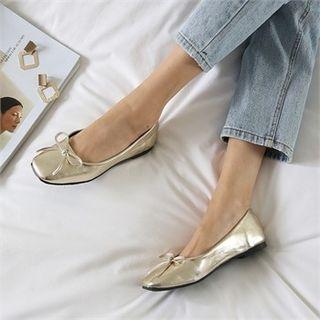 Ballerina Flats In Silver & Gold