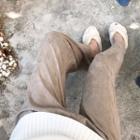Plain Suede-leather Pants