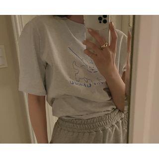 Short-sleeve Puppy-print T-shirt
