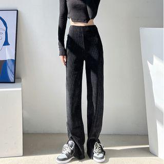Corduroy Split Loose Pants