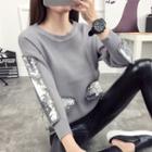 Sequined Panel Sweater
