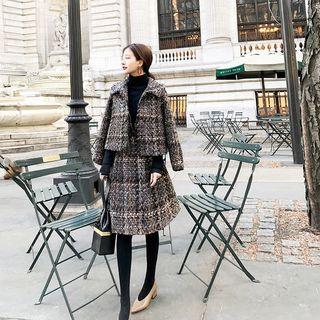 Buttoned Jacket / A-line Suspender Skirt / Wide-leg Pants