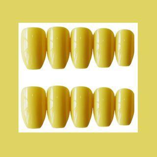 Plain Faux Nail Tips 435 - Light Yellow - One Size