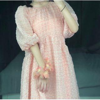 Short-sleeve Mesh Dress As Shown In Figure - One Size