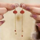 Lantern Drop Earring 1 Pair - Red & Gold - One Size