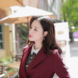 Single-breasted Slit-cuff Flare Coat