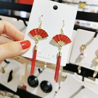 Fan Drop Earring 1 Pair - Red - One Size