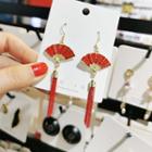 Fan Drop Earring 1 Pair - Red - One Size