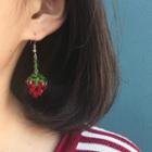 Faux Crystal Strawberry Dangle Earring