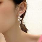 Faux Pearl Dangle Earring 1 Pair - Faux Pearl Dangle Earring - Gold - One Size