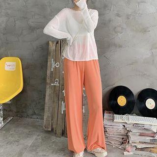 High-waist Plain Sweatpants