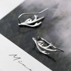 Deer Horn Sterling Silver Earring 1 Pair - S925 Silver - Silver - One Size
