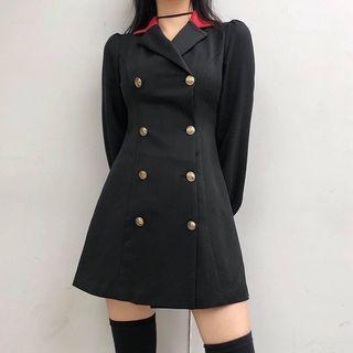 Double-breasted A-line Mini Blazer Dress