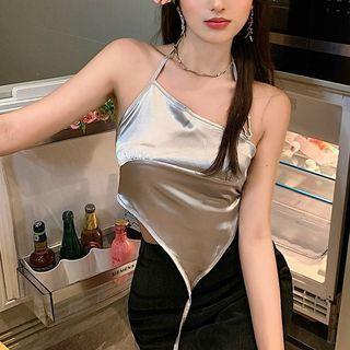 Halter-neck Camisole Top Gray - One Size