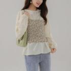 Set: Chiffon Top + Floral Camisole Top