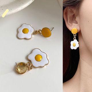 Glaze Fried Egg Dangle Earring 1 Pair - Yellow - One Size