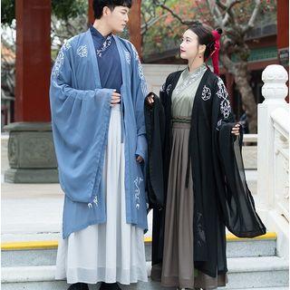 Couple Matching Light Jacket / Long-sleeve Hanfu Top / Maxi Skirt / Set