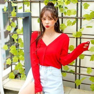 V-neck Long-sleeve Light Cardigan