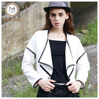 Piped Open Front Jacket