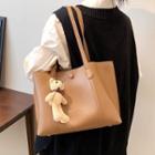 Faux Leather Tote Bag / Charm / Set