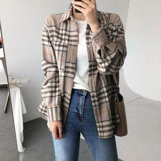 Mock-neck Puff-sleeve Ribbed Knit Top
