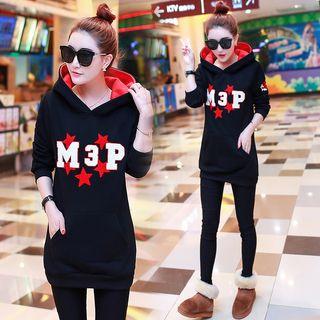Applique Hooded Long Pullover