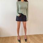 Basic Low-rise A-line Miniskirt