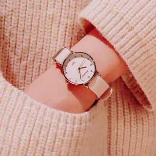 Set: Canvas Strap Watch + Wrist Band