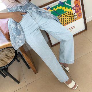 [the Denim] Light Washed Wide Jeans