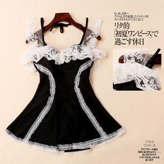 Lace-trim Ruffled Swimsuit