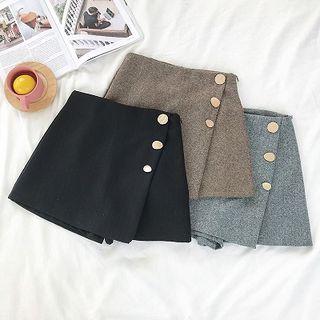 Asymmetric Single-breasted High-waist Shorts