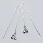 925 Sterling Silver Cherry Dangle Earring 1 Pair - S925 Silver - Threader Earrings - One Size