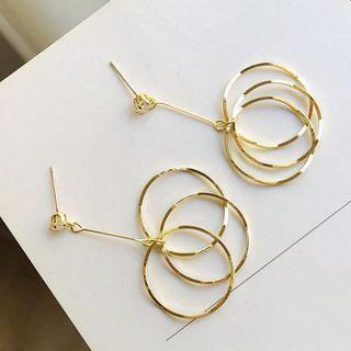 Gold Plated Hoop Drop Earring