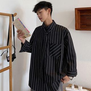 Striped Shirt With Neck Tie