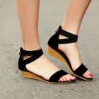 Genuine Leather Wedged Sandals