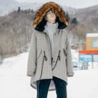 Plaid Furry Hood Parka