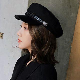 Braid-trim Newsboy Cap