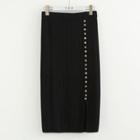 Button-up Knit Midi Skirt