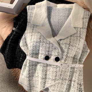 Double-breasted Belted Vest