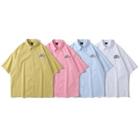 Elbow-sleeve Cat Embroidered Shirt