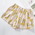 Oversize Giraffe Printed Shorts
