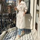 Wrap-front Trench Coat With Sash