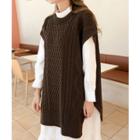 Cap-sleeve Cable-knit Top