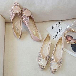Sequined Dorsay Flats