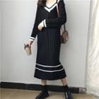Long-sleeve Knitted Midi Dress