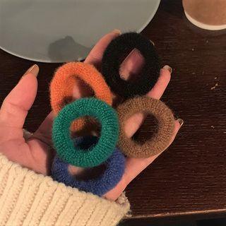 Set Of 5: Hair Tie Set Of 5 - Black & Blue & Tangerine & Green & Brown - One Size