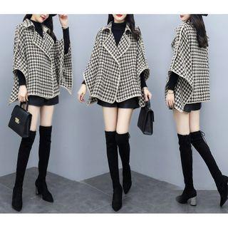 Houndstooth Cape Coat