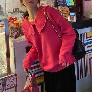 Collared Sweater Rose Pink - One Size