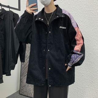 Paisley Panel Corduroy Button Jacket