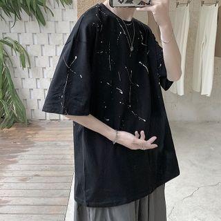 Painting Elbow-sleeve Oversize Tee